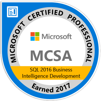 MCSA SQL 2016 Business Intelligence Development